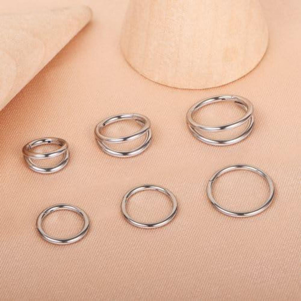 Nasenring Clicker 16G 18G 8mm Silber 2 Stück Chirurgenstahl