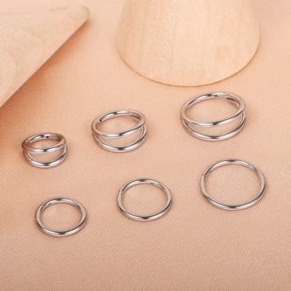 Nasenring Clicker 16G 18G 8mm Silber 2 Stück Chirurgenstahl