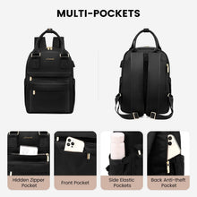 Damen Rucksack 13,3 Zoll Schwarz Wasserdicht Mini Daypack