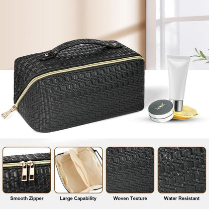 Große Kapazität Kosmetiktasche aus PU-Leder, Wasserdichte Make-up