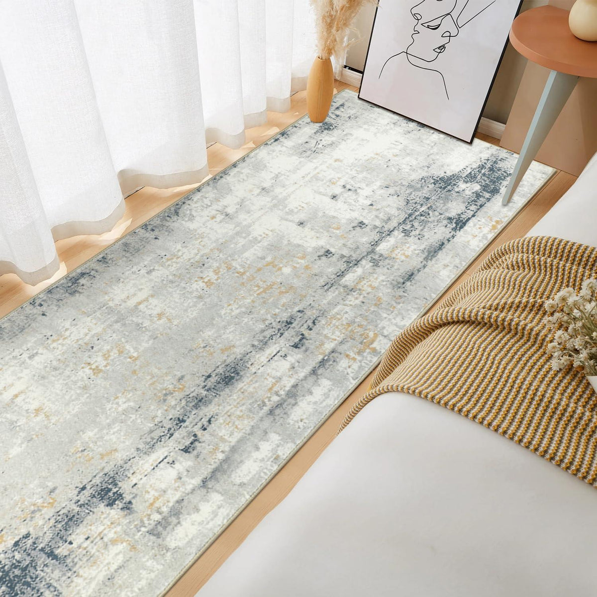 Famibay Teppichläufer 65x240cm Flur Küche rutschfest waschbar