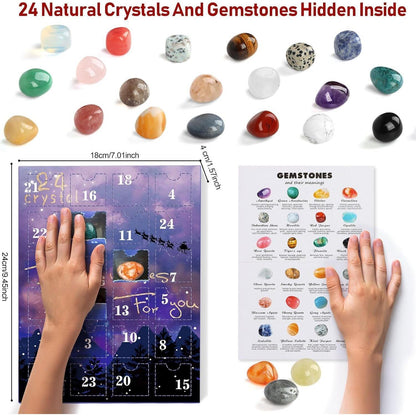 Adventskalender 2024 Kristalle Mineralien Edelsteine für