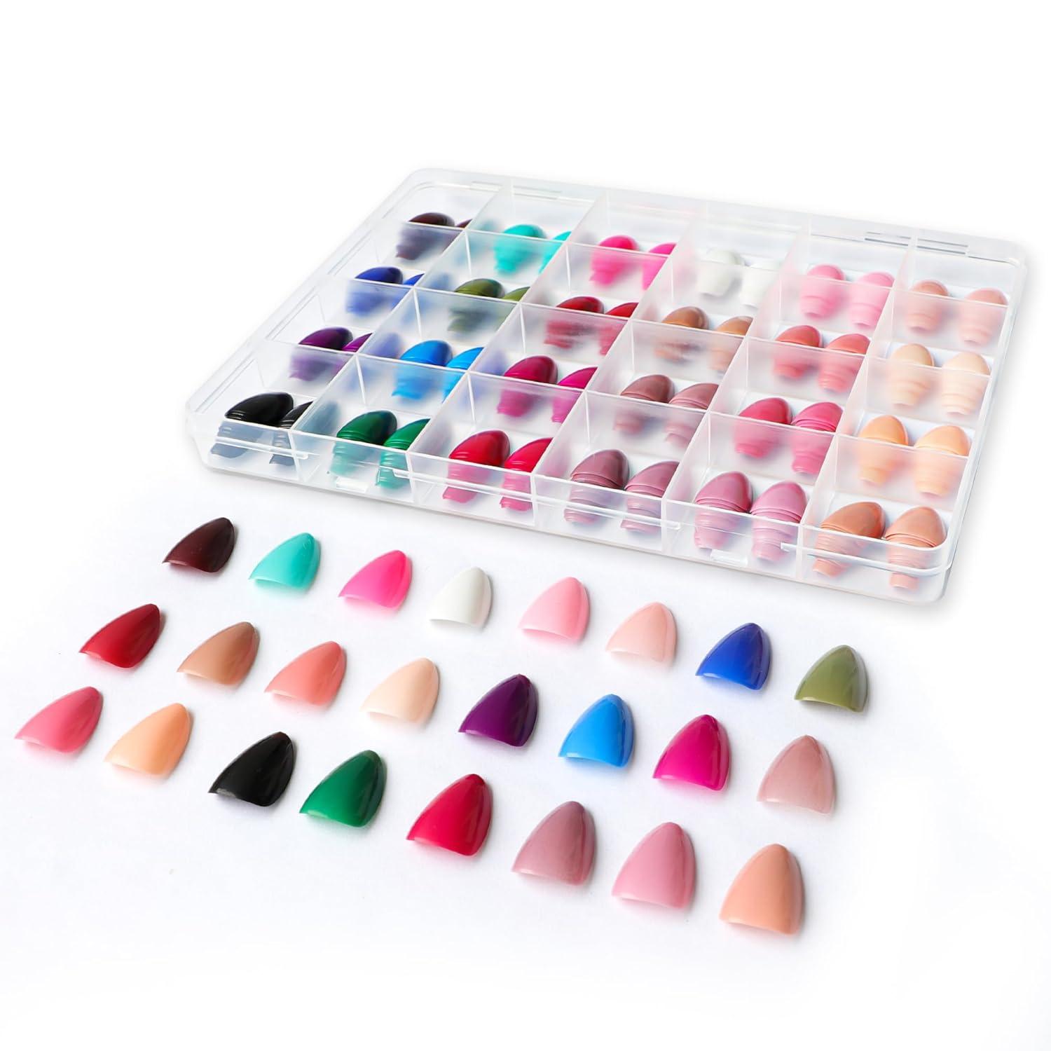 24er Glossy Mandel Soft Gel Nägel Set zum Aufkleben für