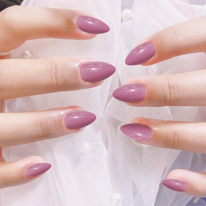 LADYING 24er Pack Glossy Mandel Soft Gel Nägel Zum Aufkleben Kit mit Nagelfeile