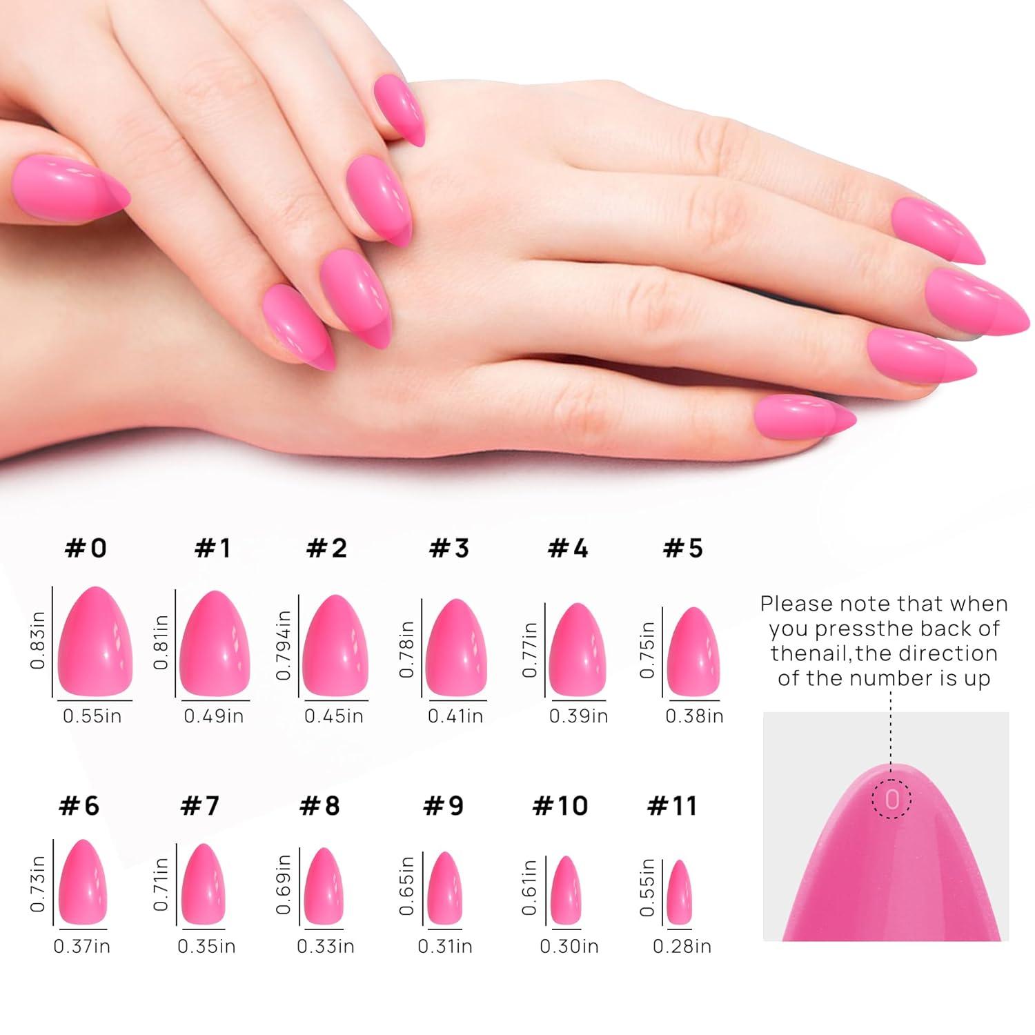 24er Pack Glossy Mandel Soft Gel Nägel Zum Aufkleben Fake Nägel Kit