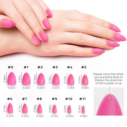 24er Pack Glossy Mandel Soft Gel Nägel Zum Aufkleben Fake Nägel Kit