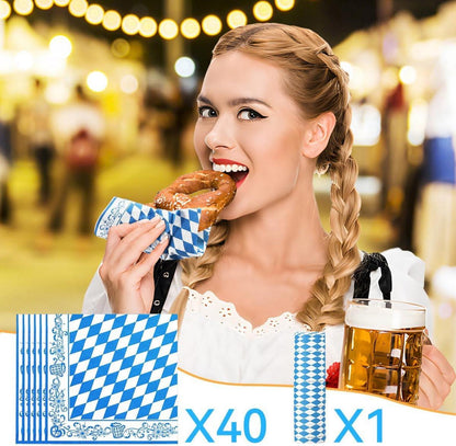 Oktoberfest Servietten 40 Stück 33x33cm 3-lagig Luftschlangen Bayern