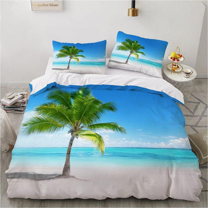 3D Meeresmotiv Bettwäsche Set 135x200 - Grün Blau Mikrofaser
