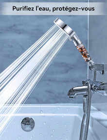 Wasserspar Duschkopf mit Schlauch und Mineralsteinen, 5