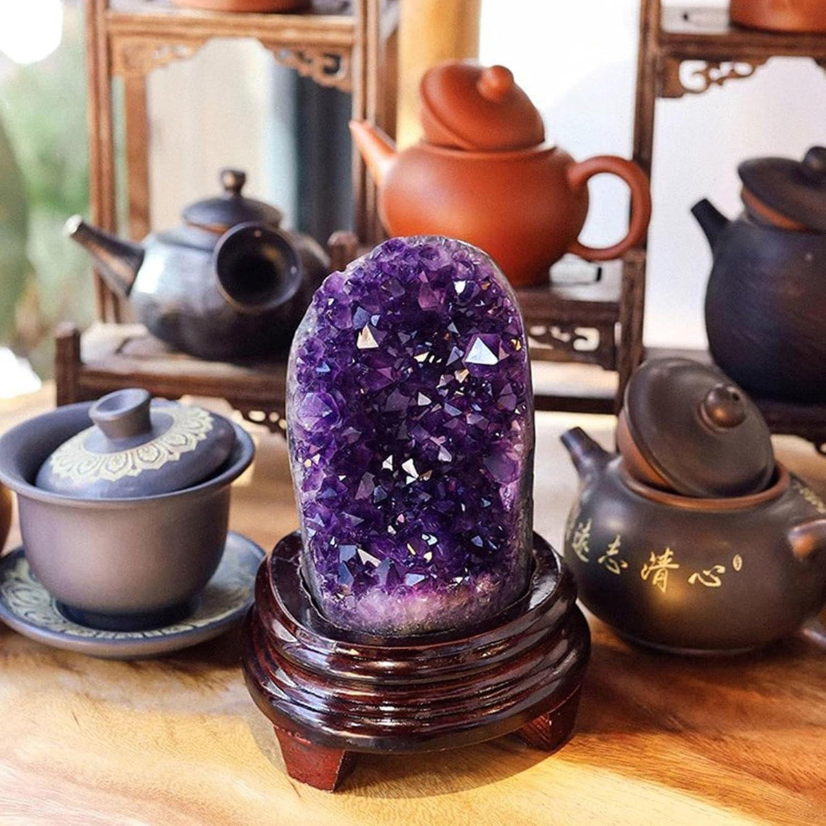 Natürlicher Amethyst-Kristallcluster Uruguay-Geode 2,2 Pfund