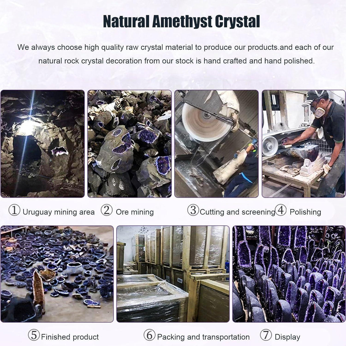 Natürlicher Amethyst-Kristallcluster Uruguay-Geode 2,2 Pfund Heilkristallxyz