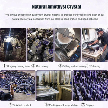 Natürlicher Amethyst-Kristallcluster Uruguay-Geode 2,2 Pfund Heilkristallxyz