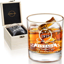 Whiskyglas 1974 für Männer zum 50. Geburtstag in Holzkiste