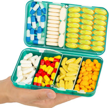 Yaklim Magnetischer Reise-Pillen-Organizer mit Etiketten, 7 Fächer