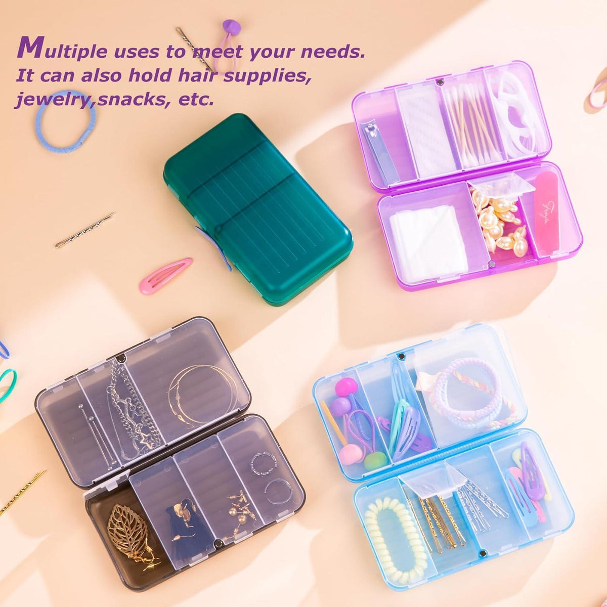 Magnetischer Reise-Pillen-Organizer mit 7 Fächern & Etiketten