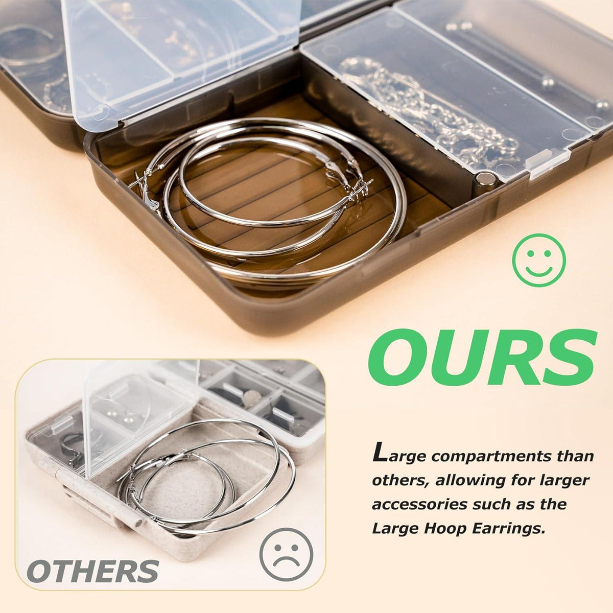 Magnetischer Pillen-Organizer, 7 Fächer, transparente