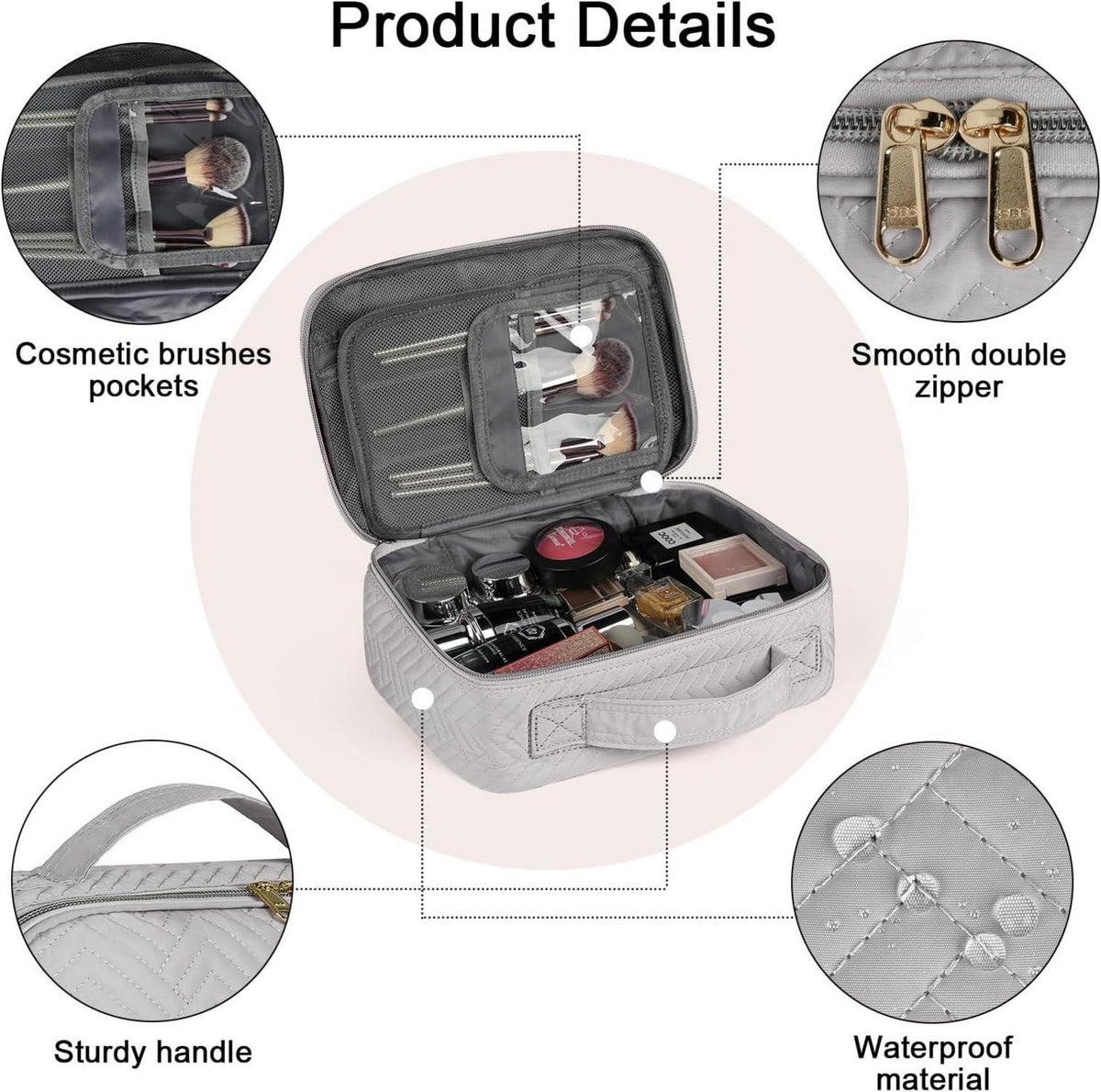IGOLUMON Kosmetiktasche Damen Kulturbeutel wasserdicht Große Makeup Tasche