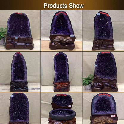 DECORN Große Amethyst-Naturkristall-Cluster-Exemplar, Echte