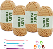 4er Set Häkel- und Strickgarn für Anfänger, Baumwoll-Nylon-Mischgarn