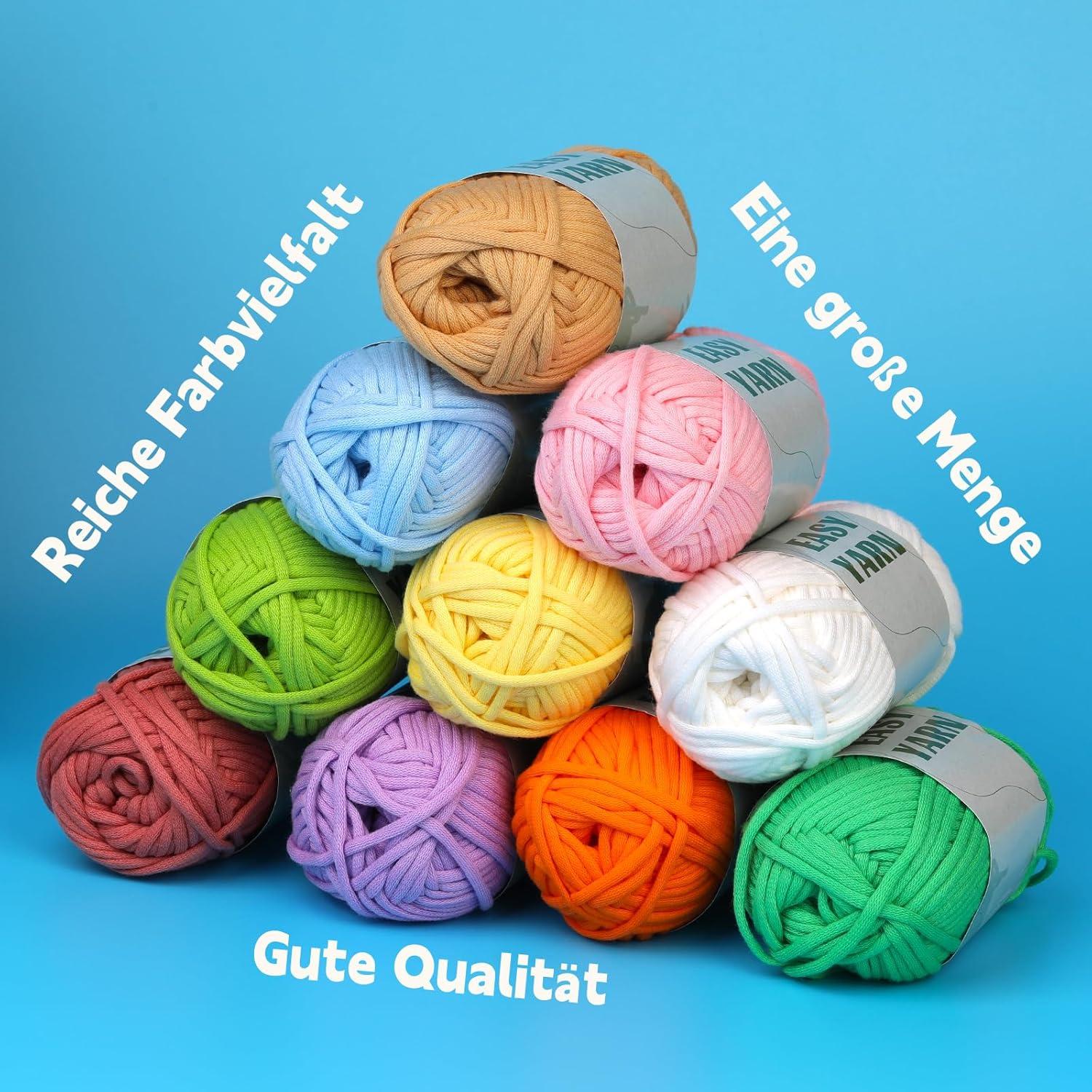 4er Set Khakifarbenes Baumwoll-Nylon-Mischgarn Häkel-Strickgarn Anfänger