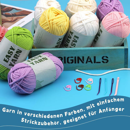 4er Set Khakifarbenes Baumwoll-Nylon-Garn für Anfänger mit
