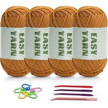 Braunes Baumwoll-Nylon Häkelgarn Set, 4 Stück - Anfänger mit