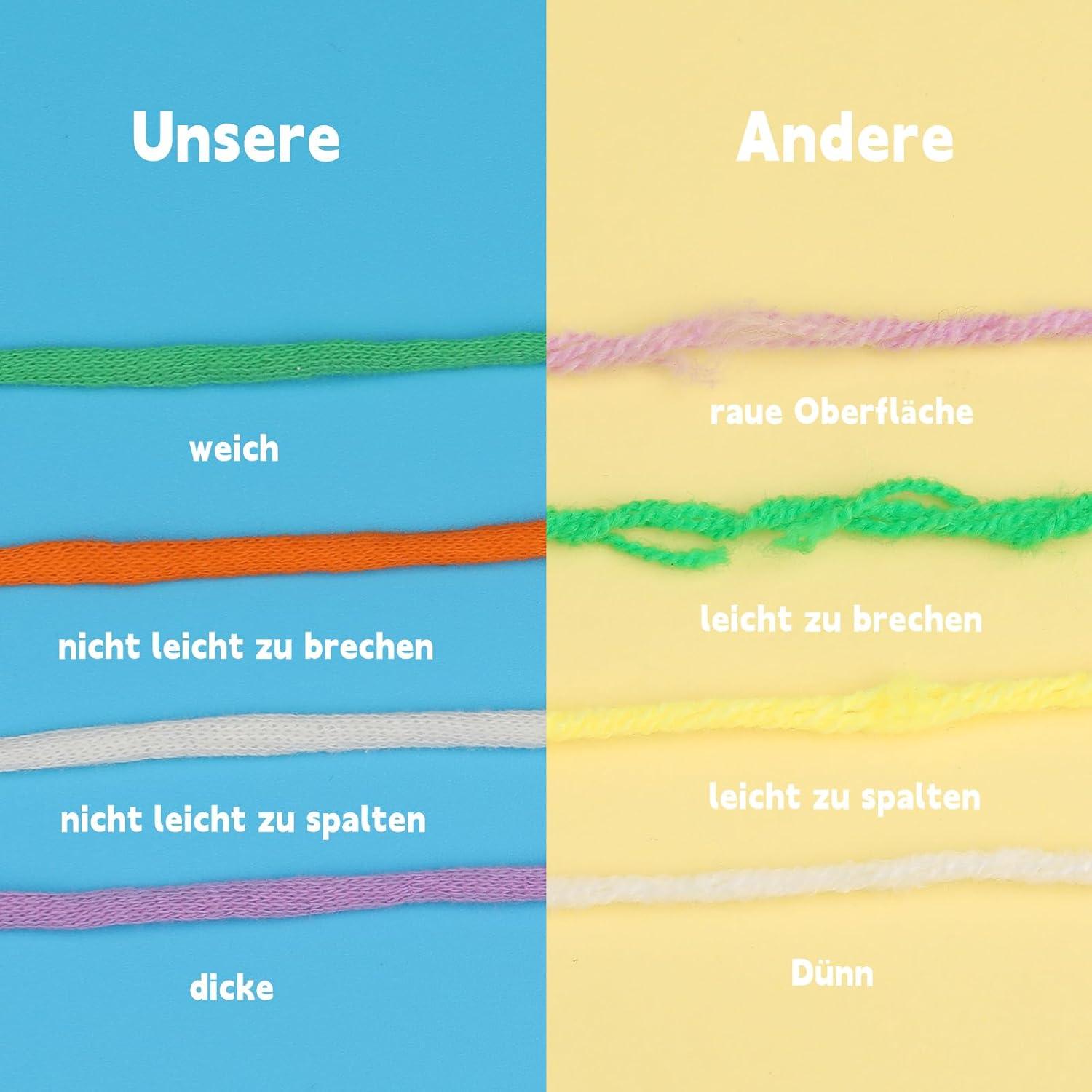 4er Set Hellgrünes Häkel- und Strickgarn für Anfänger - Baumwoll-Nylon-Mischgarn