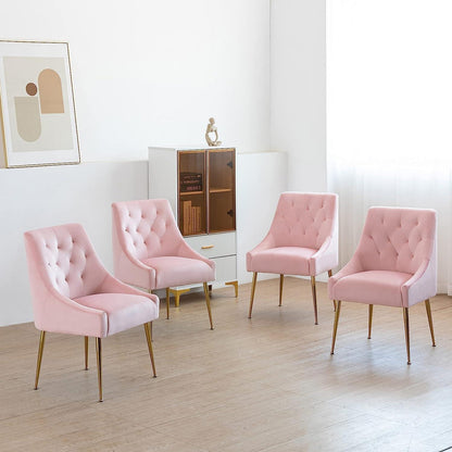 Samt Esszimmerstühle 6er Set – Modern & Komfortabel Rosa
