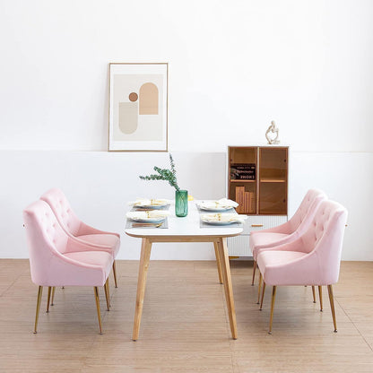 Samt Esszimmerstühle 2er Set – Modern & Rosa