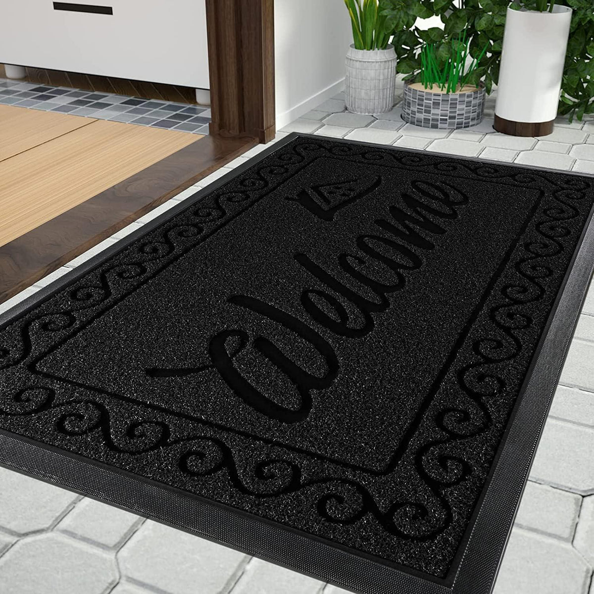 Fußmatte Outdoor rutschfest, 75x43 cm, Waschbar & Schmutzfang
