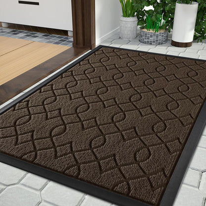 Waschbare Fußmatte Outdoor, Braun 92x61 cm – Robust & Rutschfest