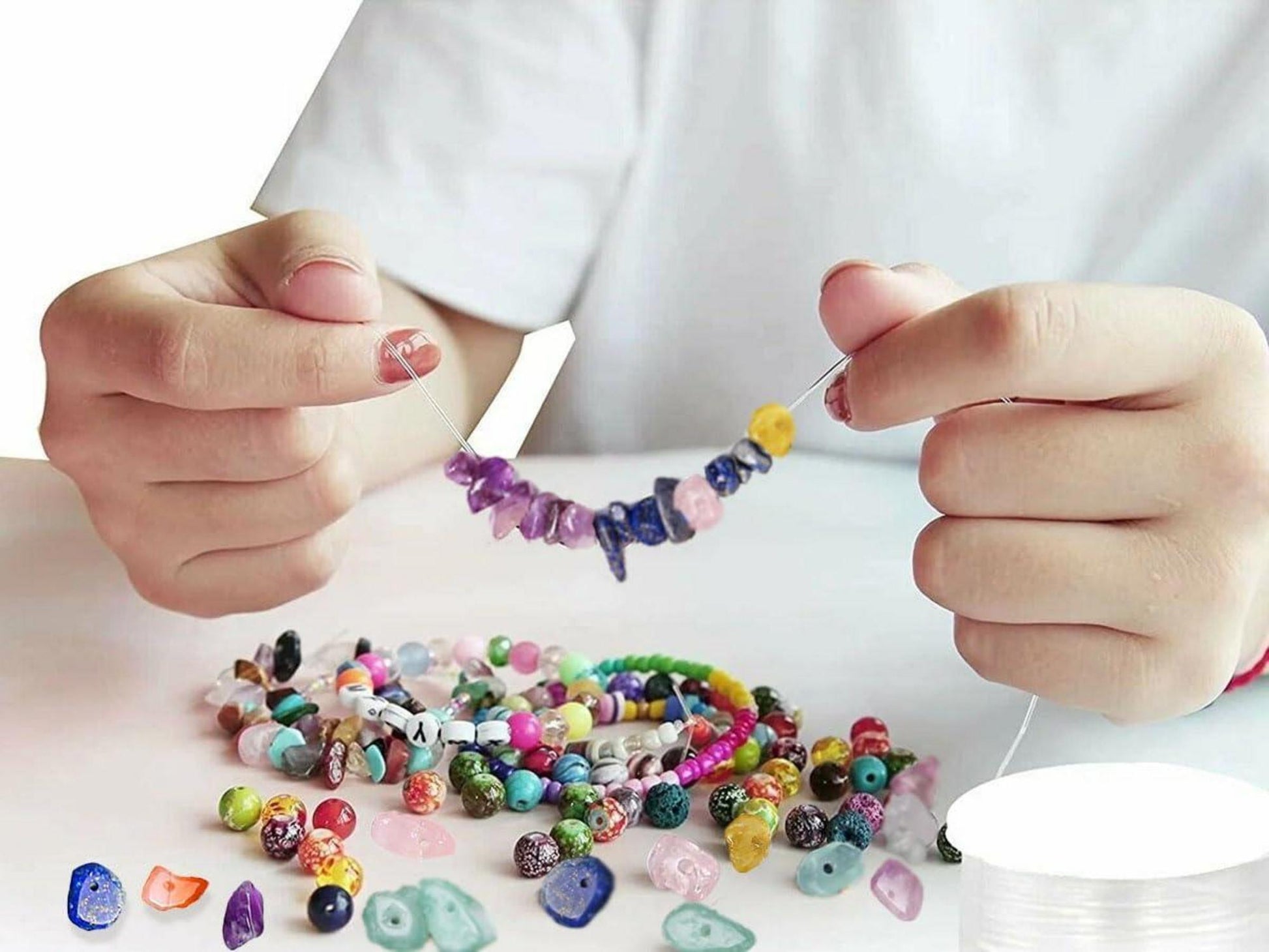 Kristallperlen Erdbeerquarz 400pcs für DIY Schmuck Crafting 5-8mm