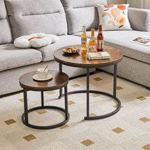 Couchtisch-Set 2 teiliges Satztischset Vintagebraun-Schwarz