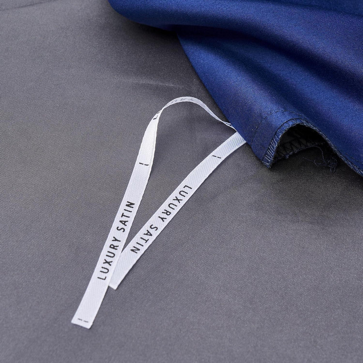 Satin Bettwäsche Set 135x200 Blau Dunkelgrau 4-teilig