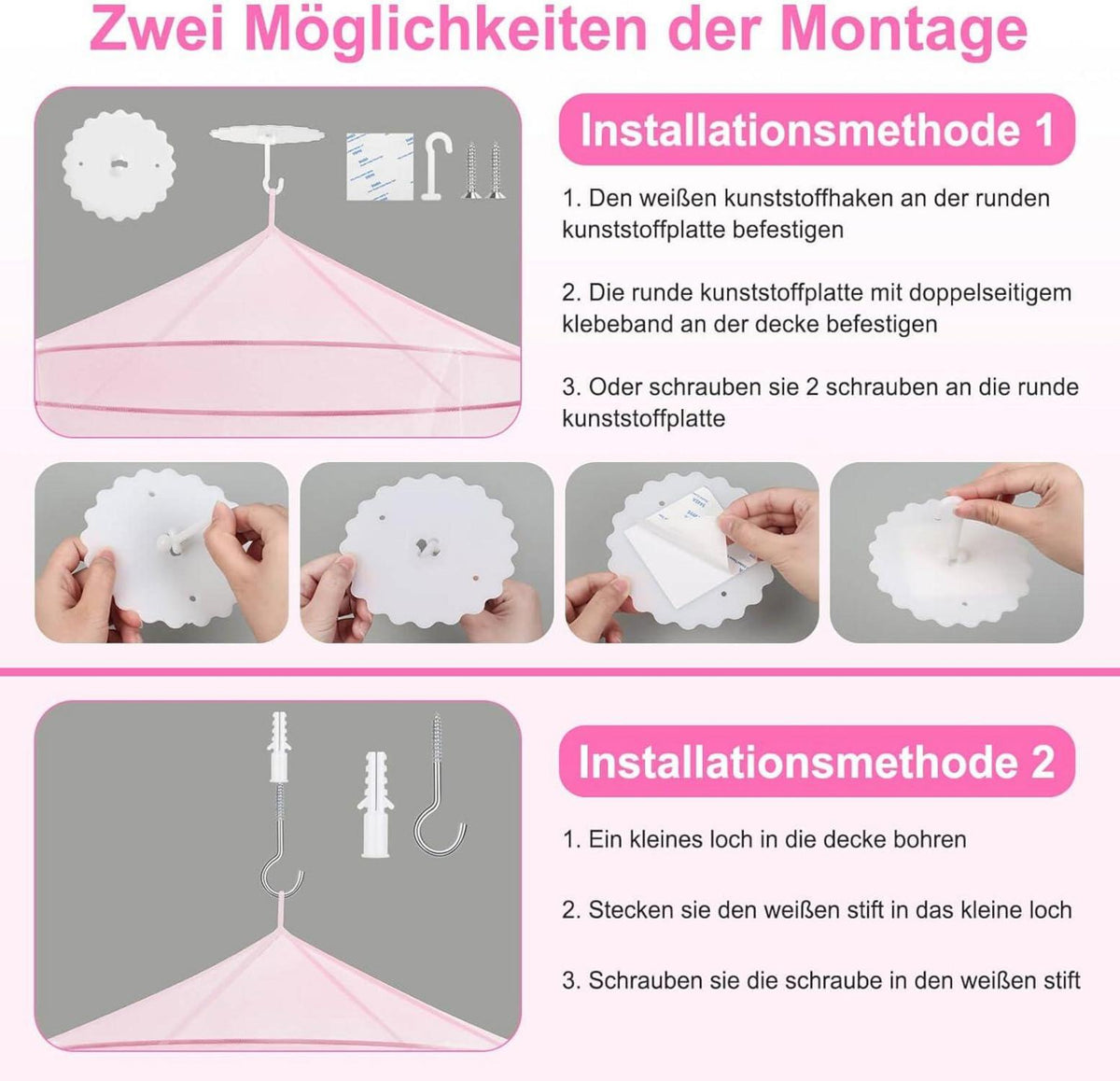 Moskitonetz Bett weiß Doppelbett Einzelbett Betthimmel Reise