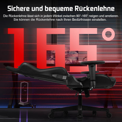Ergonomischer Gaming Stuhl verstellbar mit Lenden- & Kopfkissen