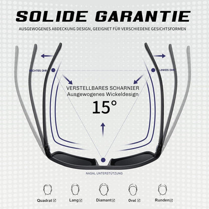 Polarisierte Sonnenbrille Retro UV400 Outdoor Sportbrille - Schwarz
