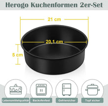 Herogo Kuchenform 2er Set 21cm Runde Edelstahl