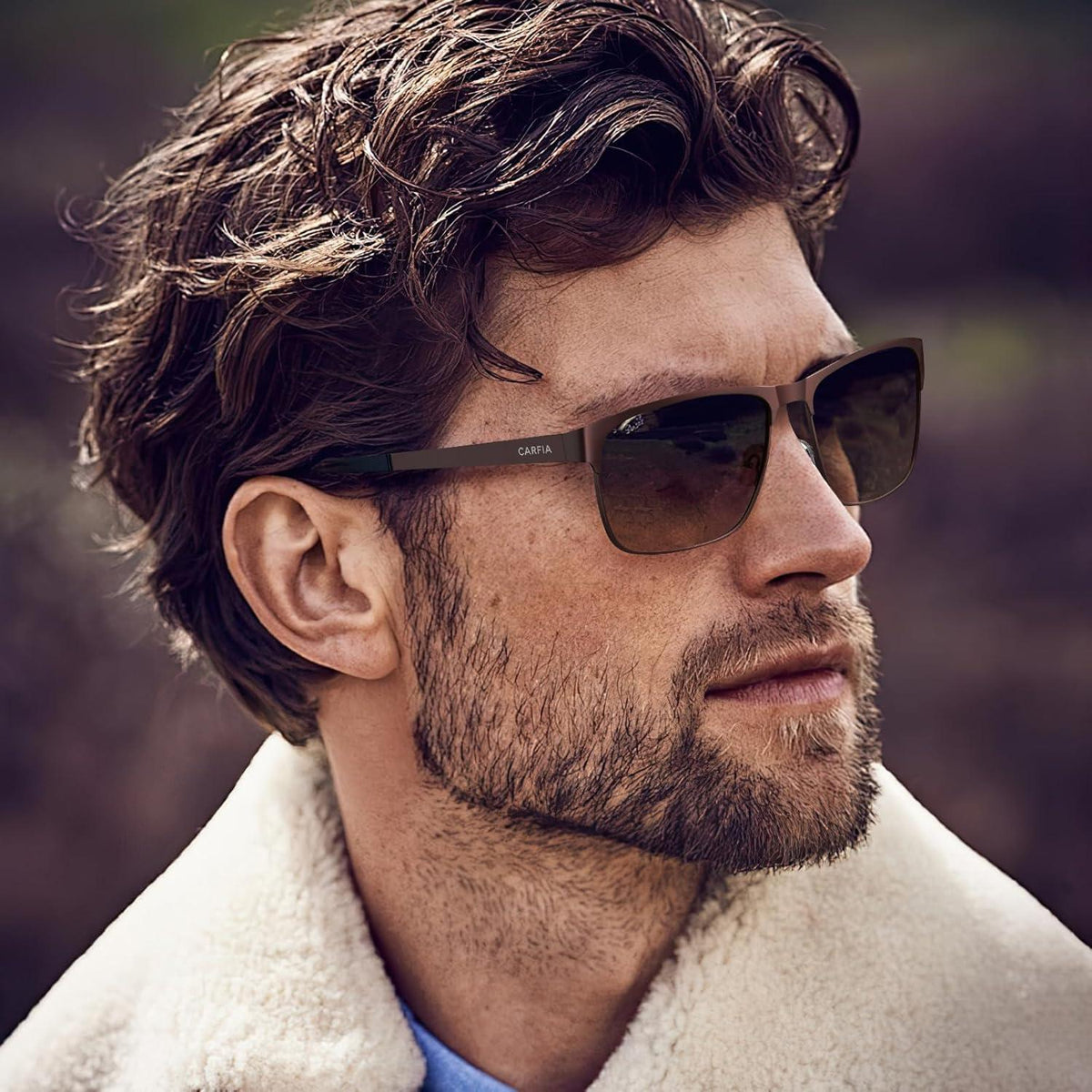 CARFIA Polarisierte Herren Sonnenbrille Metallrahmen UV400