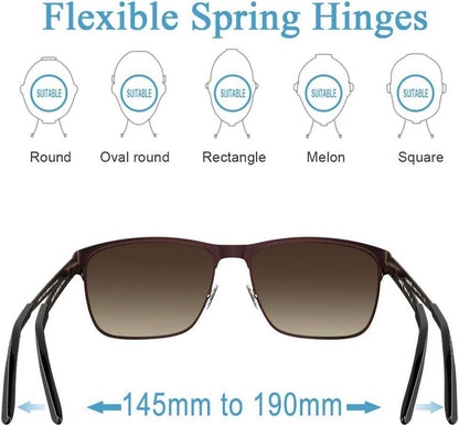 Polarisierte Herren Sonnenbrille Metallrahmen UV400 Sportbrille 58mm Braun