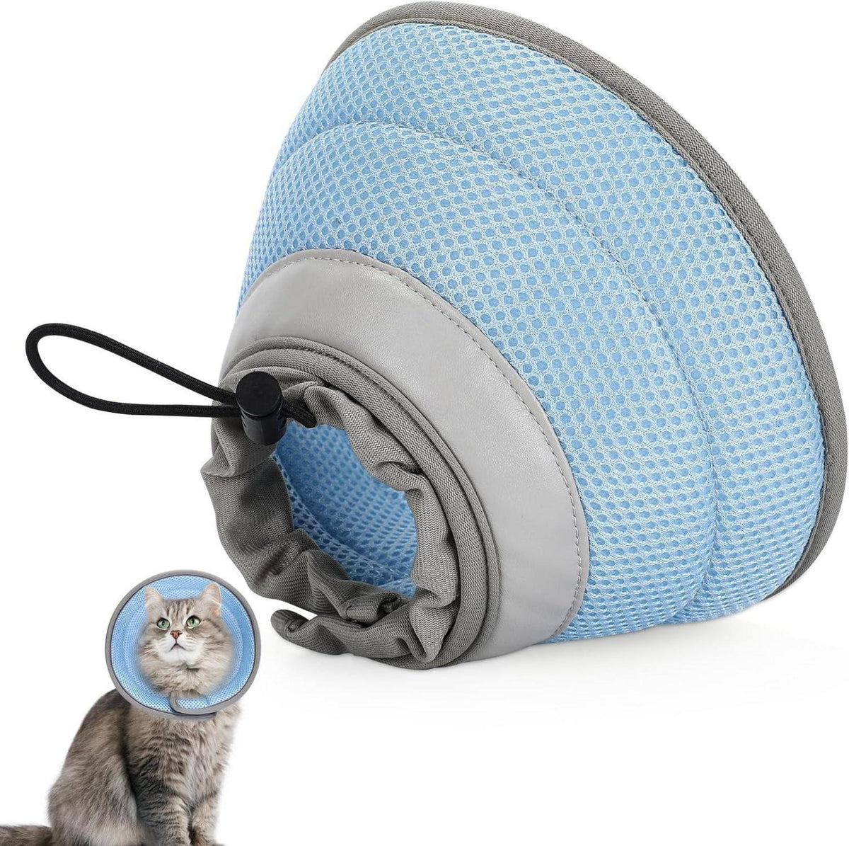 Postoperative Schutzkragen Katze Weich Blau M