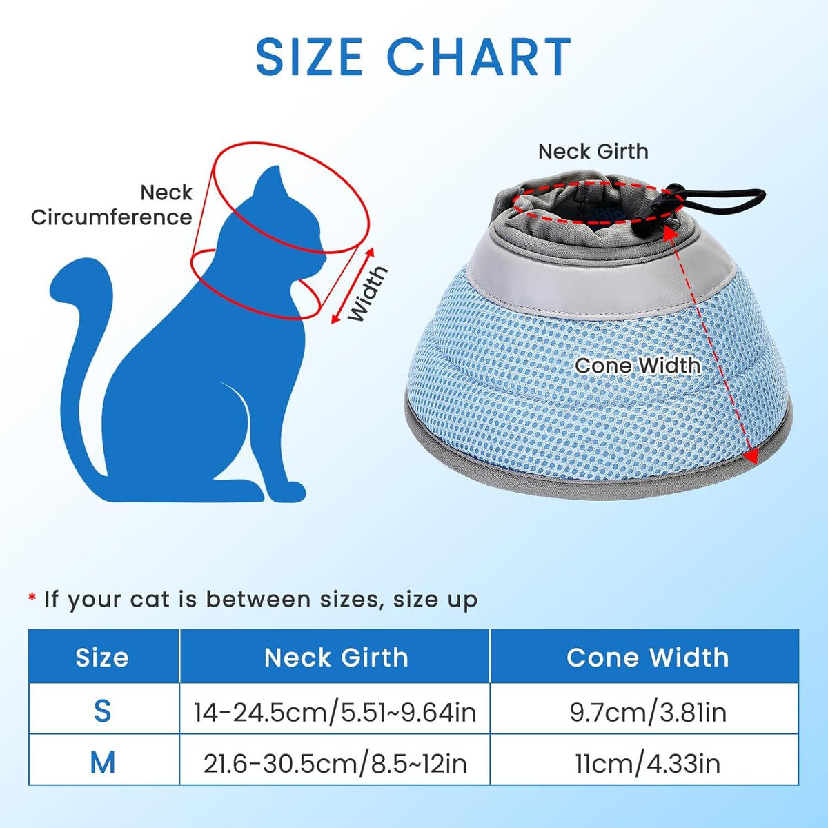 Katze Halskrause Weich Schutzkragen Blau M