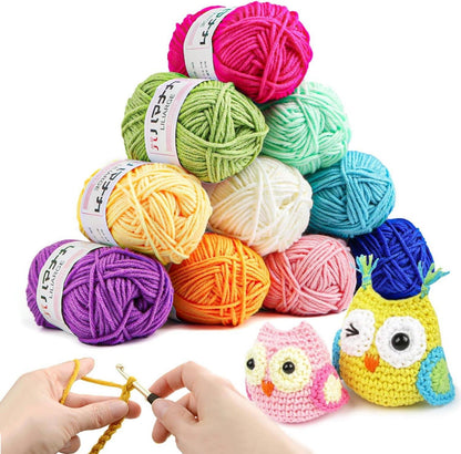 Häkelgarn Set 10 Farben 25g Acryl Wolle Häkeln Stricken 70m