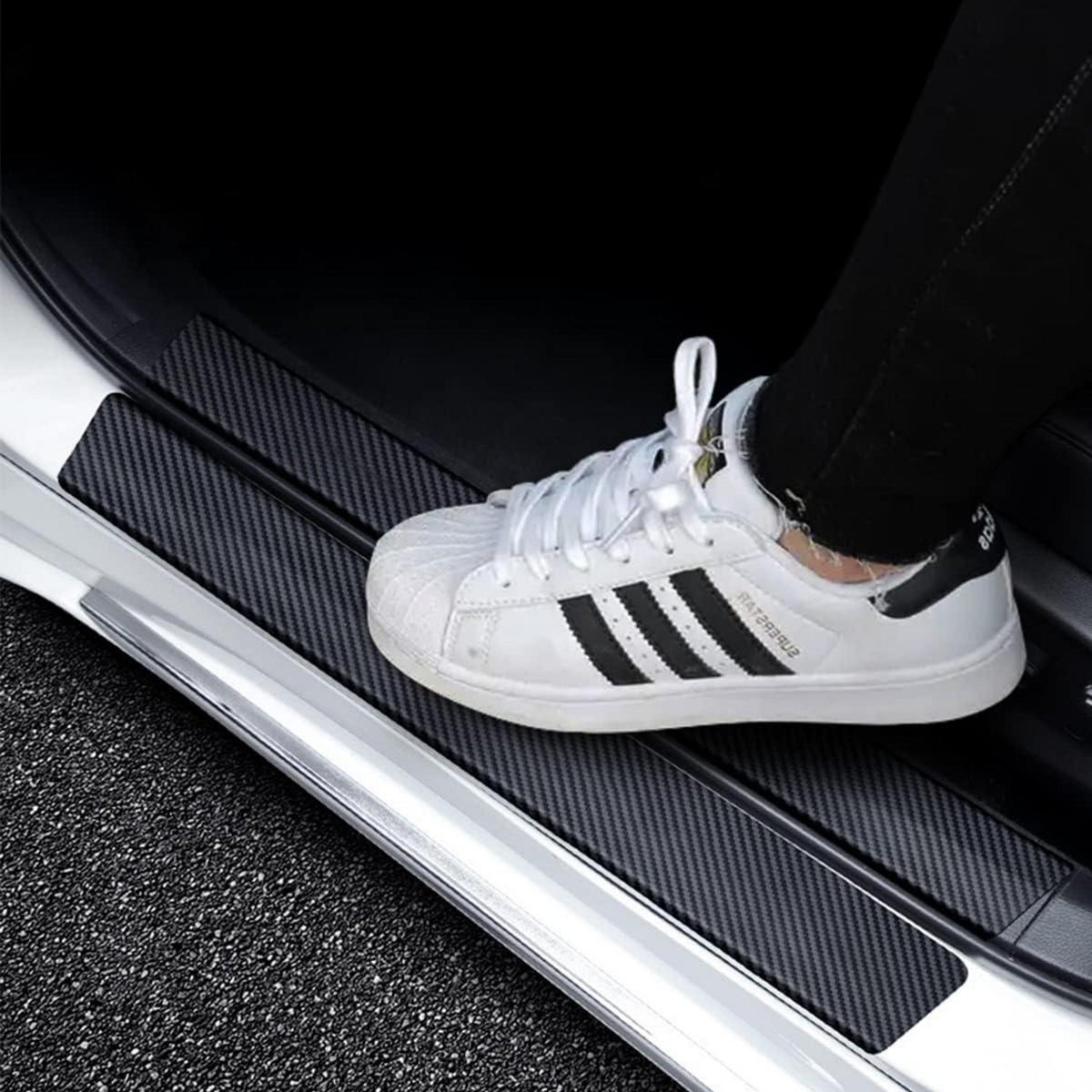 Auto Einstiegsleisten Schutz Carbon Folie 5 teilig Abriebfest