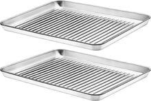 2er Set Antihaft Auflaufform Edelstahl Backblech 40,6x30,5x2,5cm