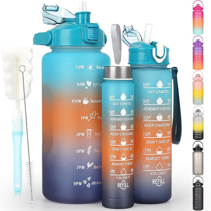 Trinkflasche mit Zeitmarkierung, Auslaufsicher & BPA-frei