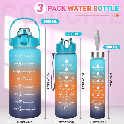 Trinkflasche mit Strohhalm 2L 700ML 300ML Auslaufsicher BPA