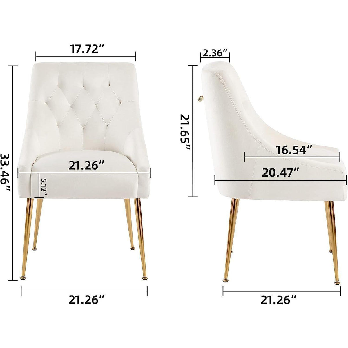 Samt Esszimmerstühle 2er Set – Modern & Bequem in Beige