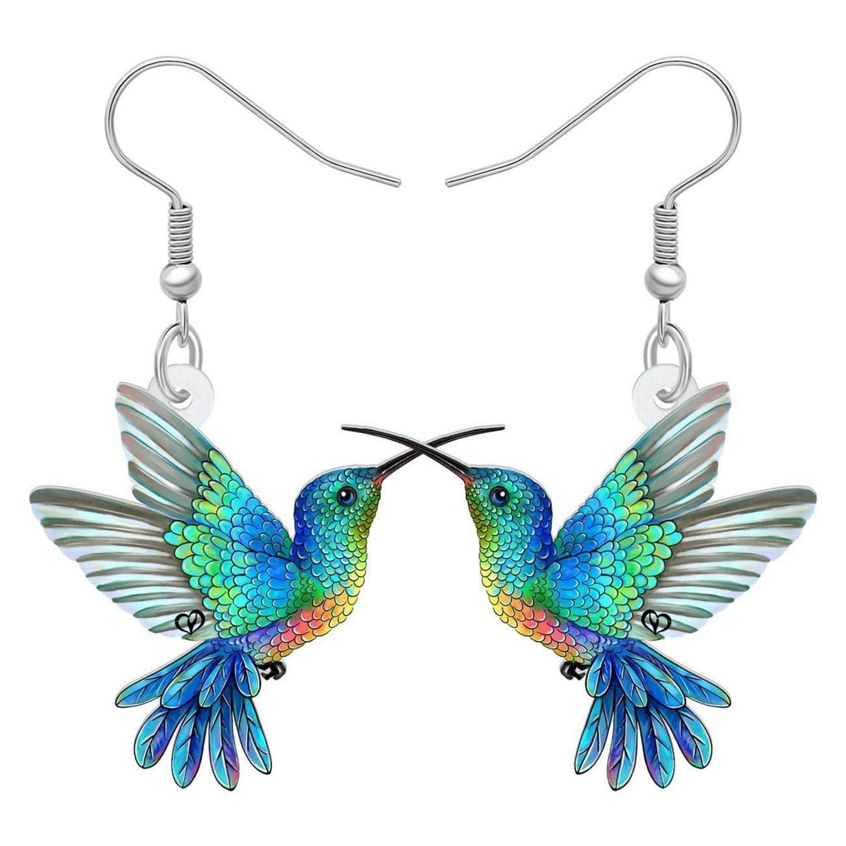 Acryl Kolibri Ohrringe Damen - Zarte Vogel Ohrringe Geschenk