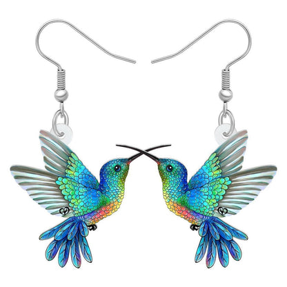 Acryl Kolibri Ohrringe Damen - Zarte Vogel Ohrringe Geschenk